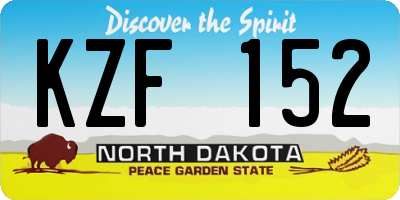 ND license plate KZF152