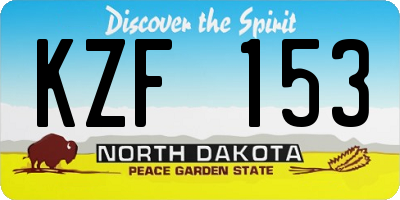 ND license plate KZF153