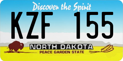 ND license plate KZF155