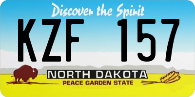ND license plate KZF157