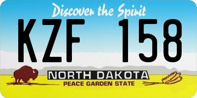 ND license plate KZF158