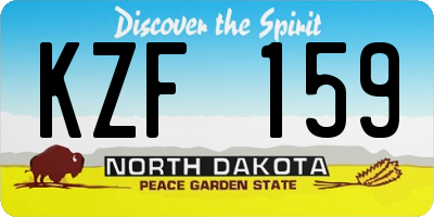 ND license plate KZF159