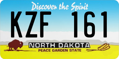 ND license plate KZF161