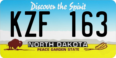 ND license plate KZF163