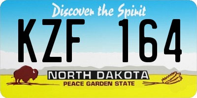 ND license plate KZF164