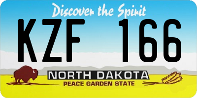 ND license plate KZF166