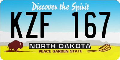 ND license plate KZF167
