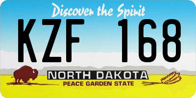 ND license plate KZF168