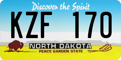 ND license plate KZF170