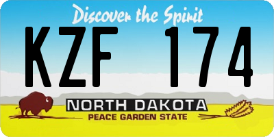 ND license plate KZF174