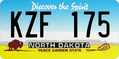 ND license plate KZF175