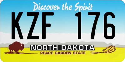 ND license plate KZF176