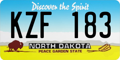 ND license plate KZF183