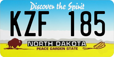 ND license plate KZF185