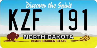 ND license plate KZF191
