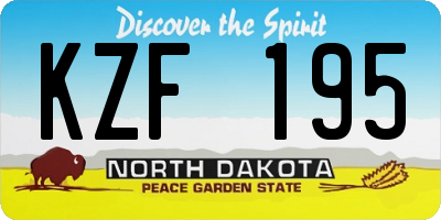 ND license plate KZF195
