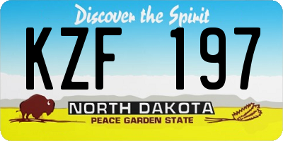 ND license plate KZF197
