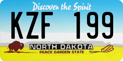 ND license plate KZF199