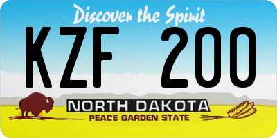 ND license plate KZF200