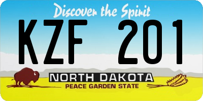 ND license plate KZF201