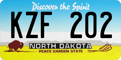 ND license plate KZF202