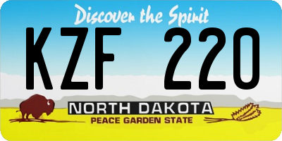 ND license plate KZF220