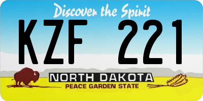 ND license plate KZF221