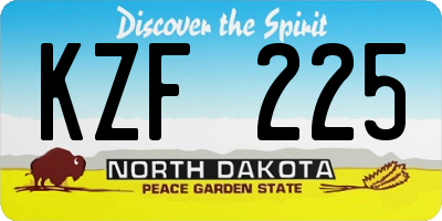 ND license plate KZF225