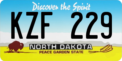 ND license plate KZF229
