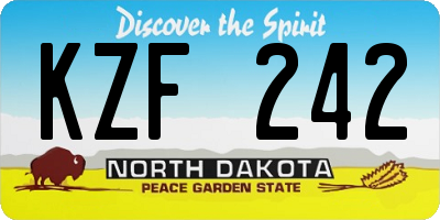 ND license plate KZF242