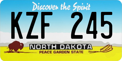 ND license plate KZF245