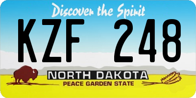 ND license plate KZF248