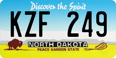 ND license plate KZF249