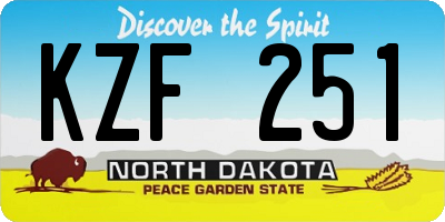 ND license plate KZF251