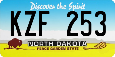 ND license plate KZF253