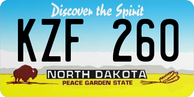 ND license plate KZF260