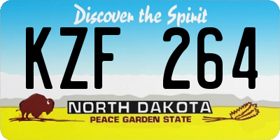ND license plate KZF264