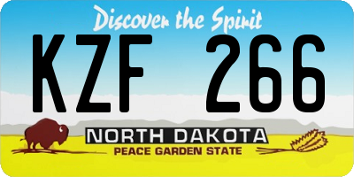 ND license plate KZF266