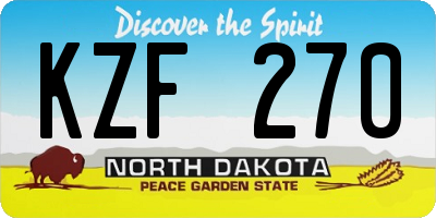 ND license plate KZF270