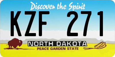 ND license plate KZF271