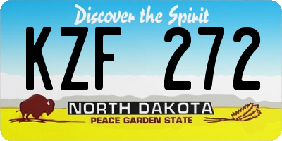 ND license plate KZF272