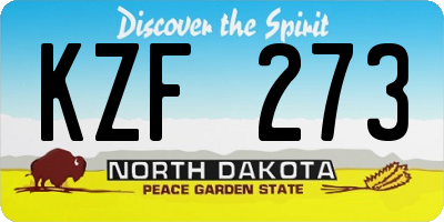 ND license plate KZF273