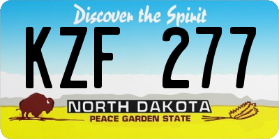 ND license plate KZF277