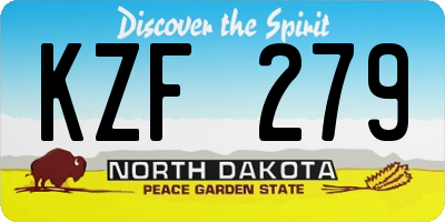 ND license plate KZF279