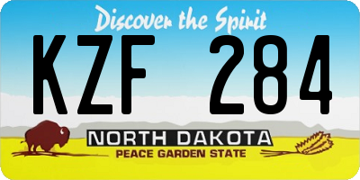 ND license plate KZF284