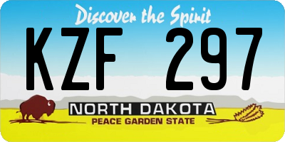 ND license plate KZF297