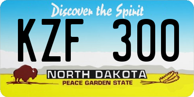 ND license plate KZF300