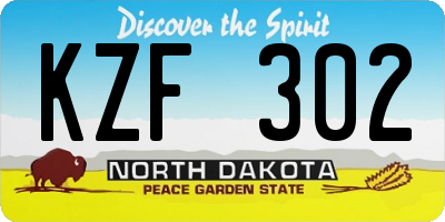 ND license plate KZF302