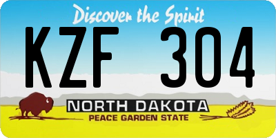 ND license plate KZF304