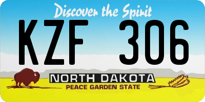 ND license plate KZF306